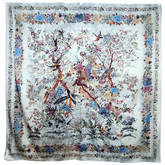 NWT Double Sided Silk Scarf 53"x53" Large Square Shawl Wrap XiangYunSha 36291 - Picture 8 of 10